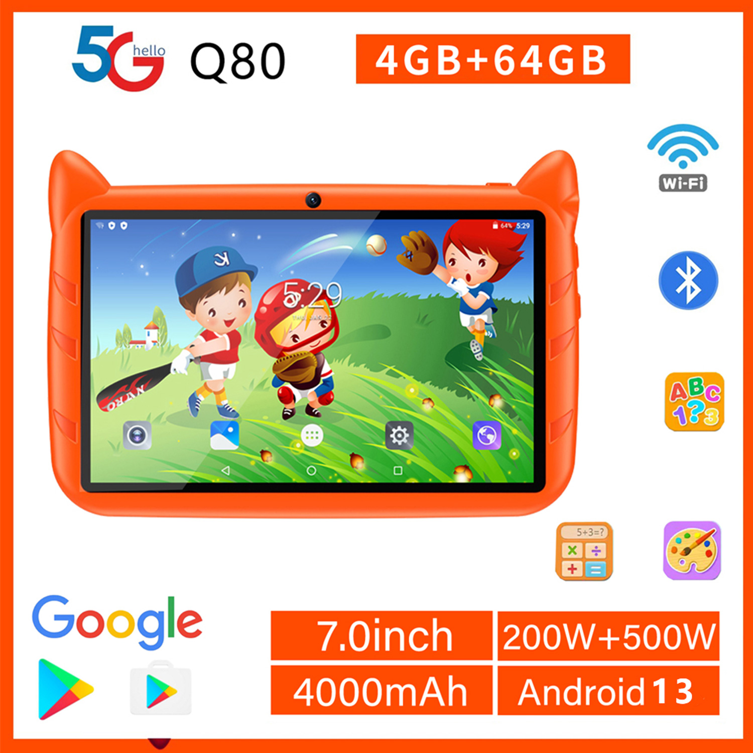 Japanese Kids Education - Novo 5g wifi crianças tablet 7